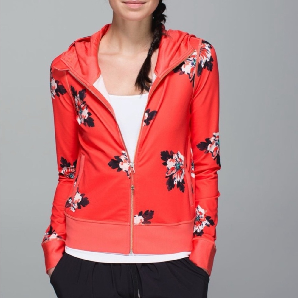Red Floral Lululemon Full Zip 8